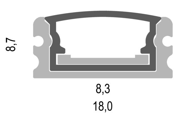 25*13mm IP65 waterproof mounted led strip channel lights recessed installation
