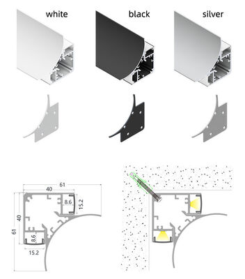 좋은 가격 고품질 6063-T5 알루미늄 합금 LED 알루미늄 프로필 50000 작업 시간 및 5 년 보증 온라인으로