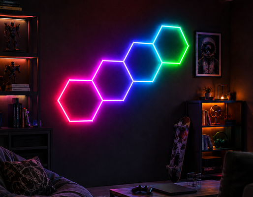 좋은 가격 모듈식 RGB LED 육각형 조명 벌집 패널 - 차고, 체육관, 작업장 및 사무실 천장 조명 및 장식에 완벽합니다 온라인으로