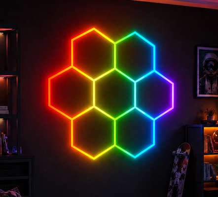 좋은 가격 RGB LED 헥사고널 라이트 모듈형 꿀집 천장 조명 시스템 온라인으로