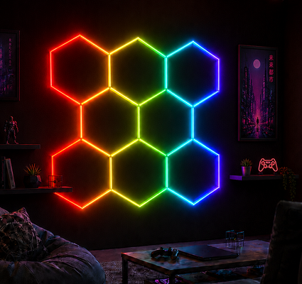 모듈형 LED 헥사고널 라이트 RGB 꿀집 천장 패널