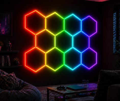 좋은 가격 RGB LED 육각형 조명 모듈형 벌집 패널 - 차고, 체육관, 작업장 및 사무실에 적합한 스타일리시한 조명 솔루션 온라인으로