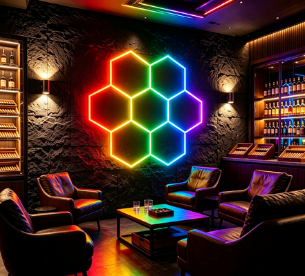 좋은 가격 RGB LED 헥사고널 라이트 모듈형 꿀집 천장 조명 시스템 온라인