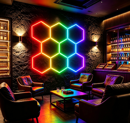 좋은 가격 모듈형 LED 헥사고널 라이트 RGB 꿀집 천장 패널 온라인