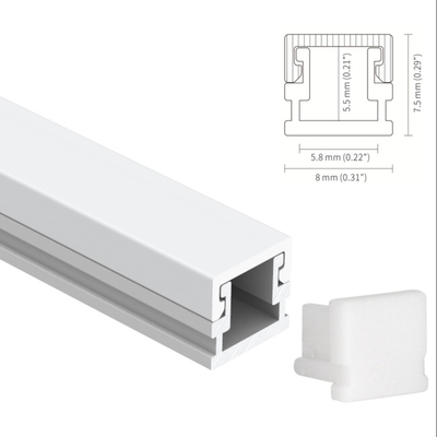 좋은 가격 H7.5mm 중단된 Led 채널 프로필 정사각형 샌드 블라스팅 6063 T5 온라인으로