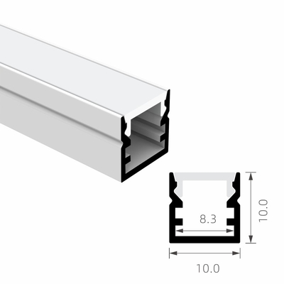 좋은 가격 PC 샌드 블라스팅 LED 스트립 알루미늄 프로파일 T8 프로스트 10×10mm 온라인으로