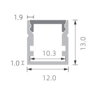 좋은 가격 PMMA 서리로 덥은 Led 스트립 라이트 프로파일 샌드 블라스팅 12 × 13mm (PC 커버 포함) 온라인으로